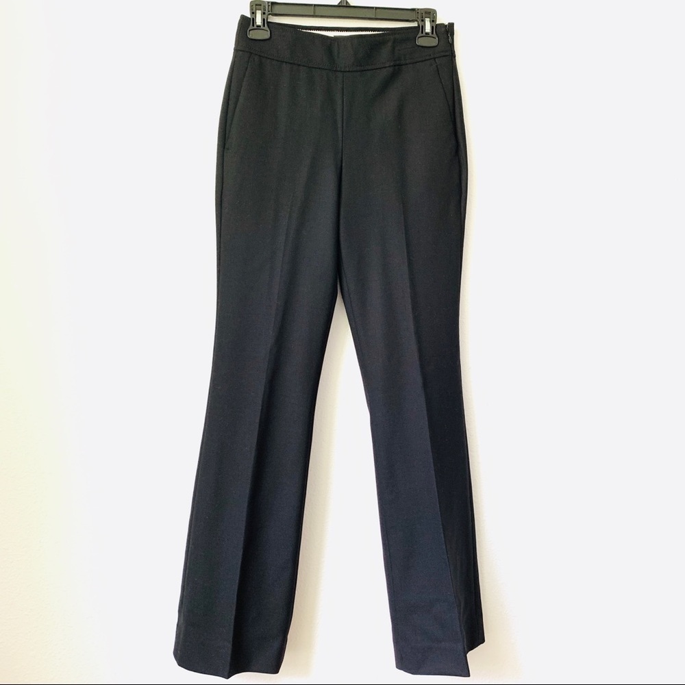 J. Crew Full Length Two Way Stretch Wool Blend Black Dress Pants Size 2P